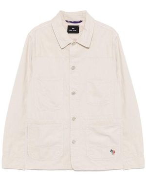 Paul Smith Light Cotton Linen Blend 'Chore' Jacket - White