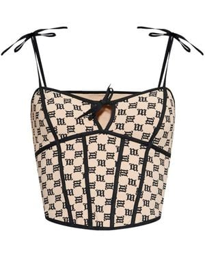 MISBHV Corsetto Con Monogramma - Bianco