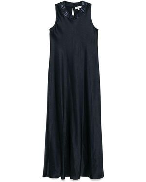 Antonelli Long Dress Neck Detail - Blue