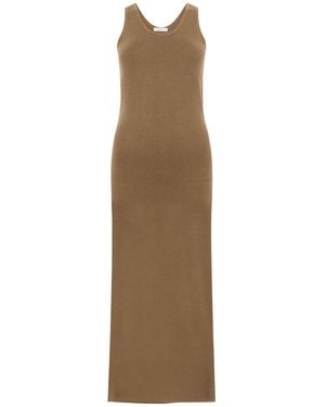 Max Mara Hazelnut Virgin Wool 'Aceri' Dress - Natural