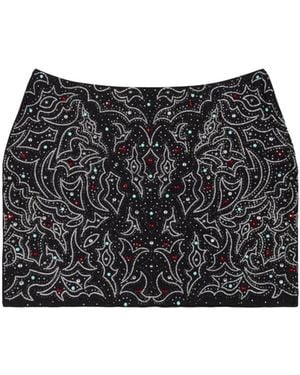 VENUJA Minigonna 54Th Nera Con Strass E Borchie - Nero