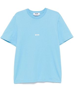 Tシャツ・カットソー MSGM VOLCANO COTTON JERSEY T-SHIRT MSGM Volcano Graphic Print Crew Neck T-Shirt in Blue for Men