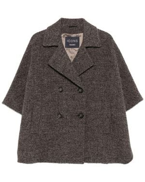 Cinzia Rocca Double-Breasted Short Coat - Gray