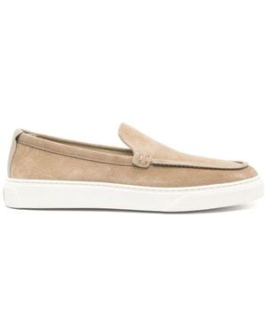 Woolrich Sand Suede Moccasin With Almond Toe - Natural