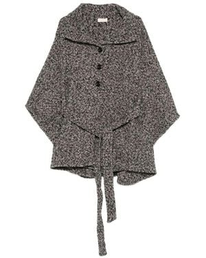 Liu Jo Poncho With Belt - Gray