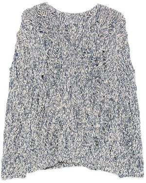 Amaranto Maglia Melangè Con Effetto Traforato - Grigio