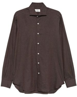 Barba Napoli Camicia Marrone A Maniche Lunghe