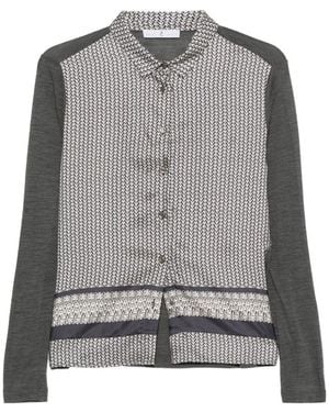 Whyci Camicia A Manìche Lunghe Con Micro Fantasia - Grigio
