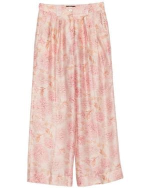 Seventy Pantaloni Morbidi Rosa Con Stampa Floreale