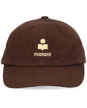 Isabel Marant Cappello Da Baseball Marrone Con Logo Ricamato