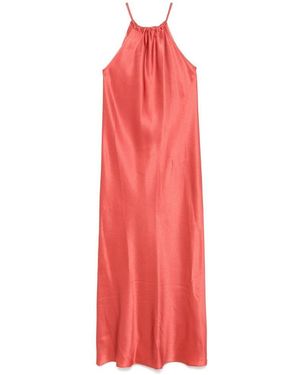 Antonelli Coral Silk Blended Midi Dress - Red