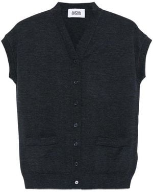 Alpha Studio Gilet Con Bottoni - Blu