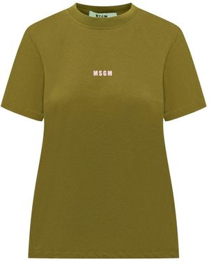 MSGM T-Shirt Girocollo - Verde