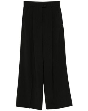 Sportmax Wide-Leg Pants With Pleat Detailing And High Waist - Black