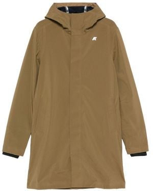 K-Way Parka Lungo Thomas Bonded Da Uomo Impermeabile Con Cappuccio - Neutro