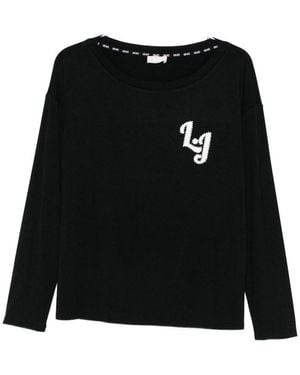 Liu Jo Long-Sleeved T-Shirt With Logo - Black