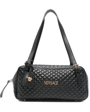 Versace Quilted Leather Bowling Shoulder - Black
