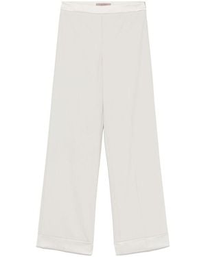 D. EXTERIOR Pantaloni Chiaro Con Orlo Con Risvolto - Bianco