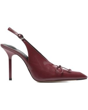 Jacquemus Bordeaux Pointed-Toe Slingback Pumps With Bow Detail - Purple