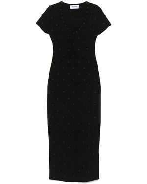 Blugirl Blumarine Abito Midi Con Applicazioni - Nero