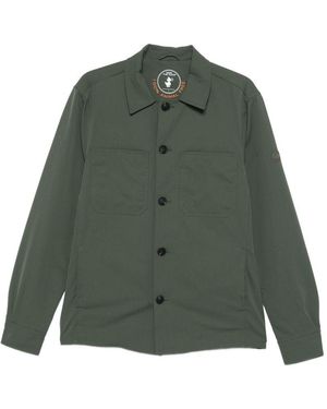 Save The Duck Giacca Camicia Verde Scuro Con Bottoni