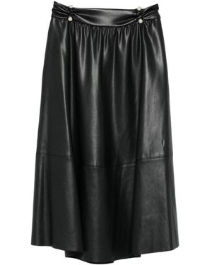 Liu Jo A-Line Skirt With Button Detailing And Gathered Waistband - Black