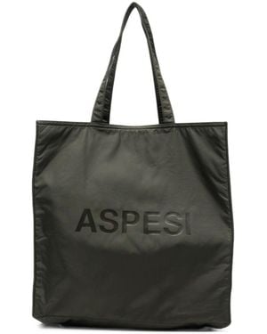 Aspesi Borsa A Spalla Verde Militare - Nero