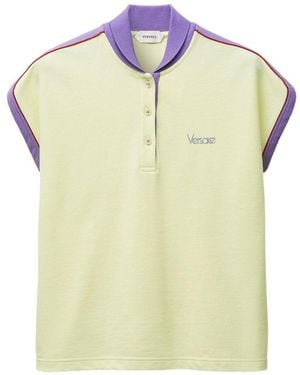 Versace Polo Gialla E Viola A Maniche Corte - Giallo