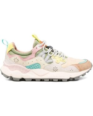 Flower Mountain Sneakers Multicolore Con Dettagli Rosa, Gialli E Celesti - Bianco