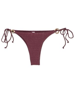 Bondeye Slip Bikini Vista Lurex Con Lacci Regolabili - Viola