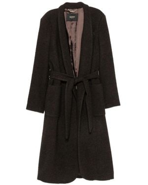 Seventy Cappotto Marrone Con Cintura - Nero