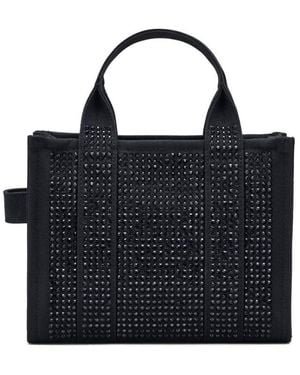 Marc Jacobs Cotton The Small Tote Bag With Rhinestones - Black