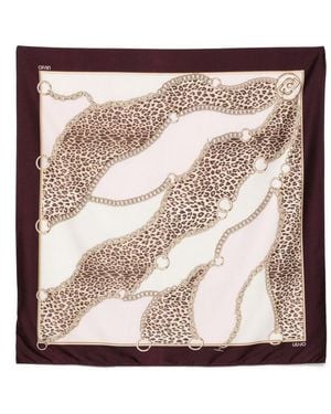 Liu Jo Leopard-Print Scarf - Metallic