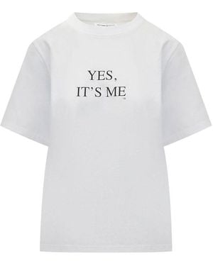 Victoria Beckham T-Shirt Girocollo Con Stampa - Bianco
