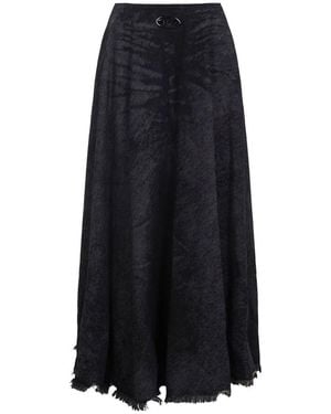 DIESEL Flared Skirt With Logo - Blue