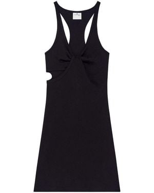 Courreges Fitted Dress With Unique Twist Detail - Black