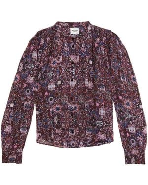 Isabel Marant Blusa 'Noeline' Con Fantasia Astratta Color Prugna - Viola