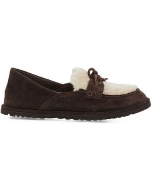 UGG Mocassini Slip-On Marrone Nocciola Con Interno Imbottito - Bianco