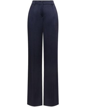 Alberta Ferretti Satin Finish Silk-Blend Pants - Blue