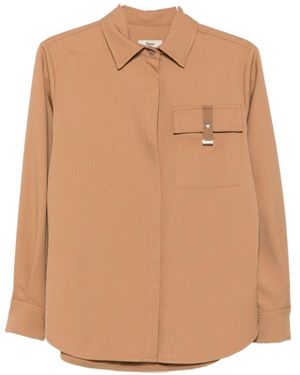 Herno Camicia Marrone Chiaro Con Tasca Sul Petto - Neutro