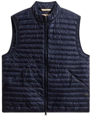 Woolrich Gilet Trapuntato Blu Con Zip