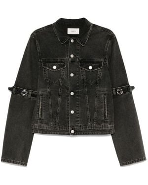 Coperni Oversized Denim Jacket With Unique Strap Details - Black