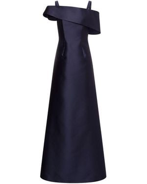 Alberta Ferretti Abito Lungo Con Gonna Svasata - Blu