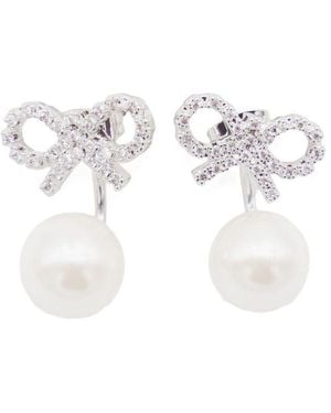 Self-Portrait Pearl Drop Earrings - White