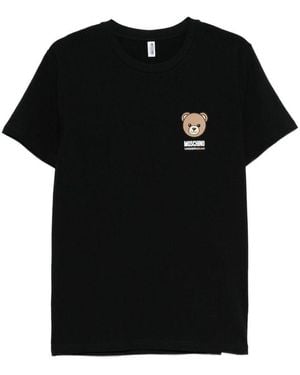 Moschino Cotton Short-Sleeved T-Shirt With Logo - Black