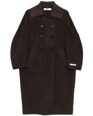 DUNO Cappotto Lungo Marrone - Nero