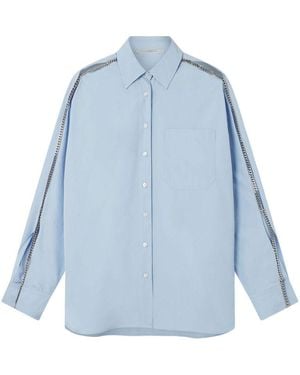 Stella McCartney Relaxed Fit Shirt With Cut-Out Shoulders And Chain Detailing - Blue