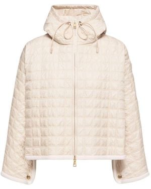 Moncler Cappa Trapuntata Leggera Chiaro Con Cappuccio - Neutro