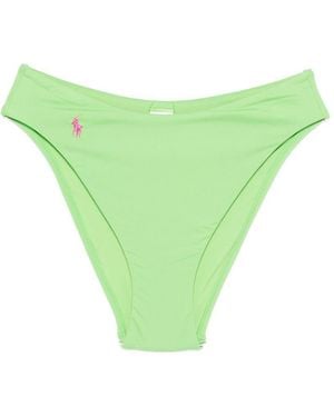Polo Ralph Lauren Slip Bikini Mare Sgambato Con Logo Verde Acido