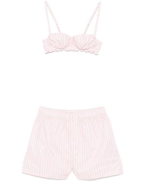 Philosophy Di Lorenzo Serafini Set Con Shorts A Righe - Rosa